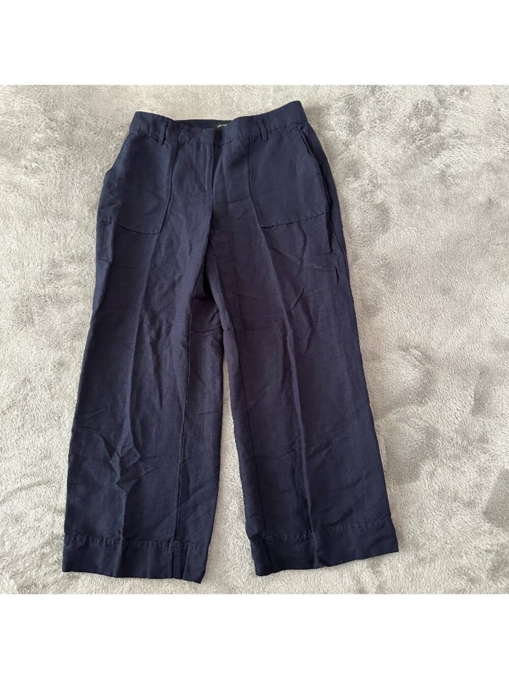 Ann Taylor Navy Blue Linen Blend Pants Women's size 4 Petite 4P 2025